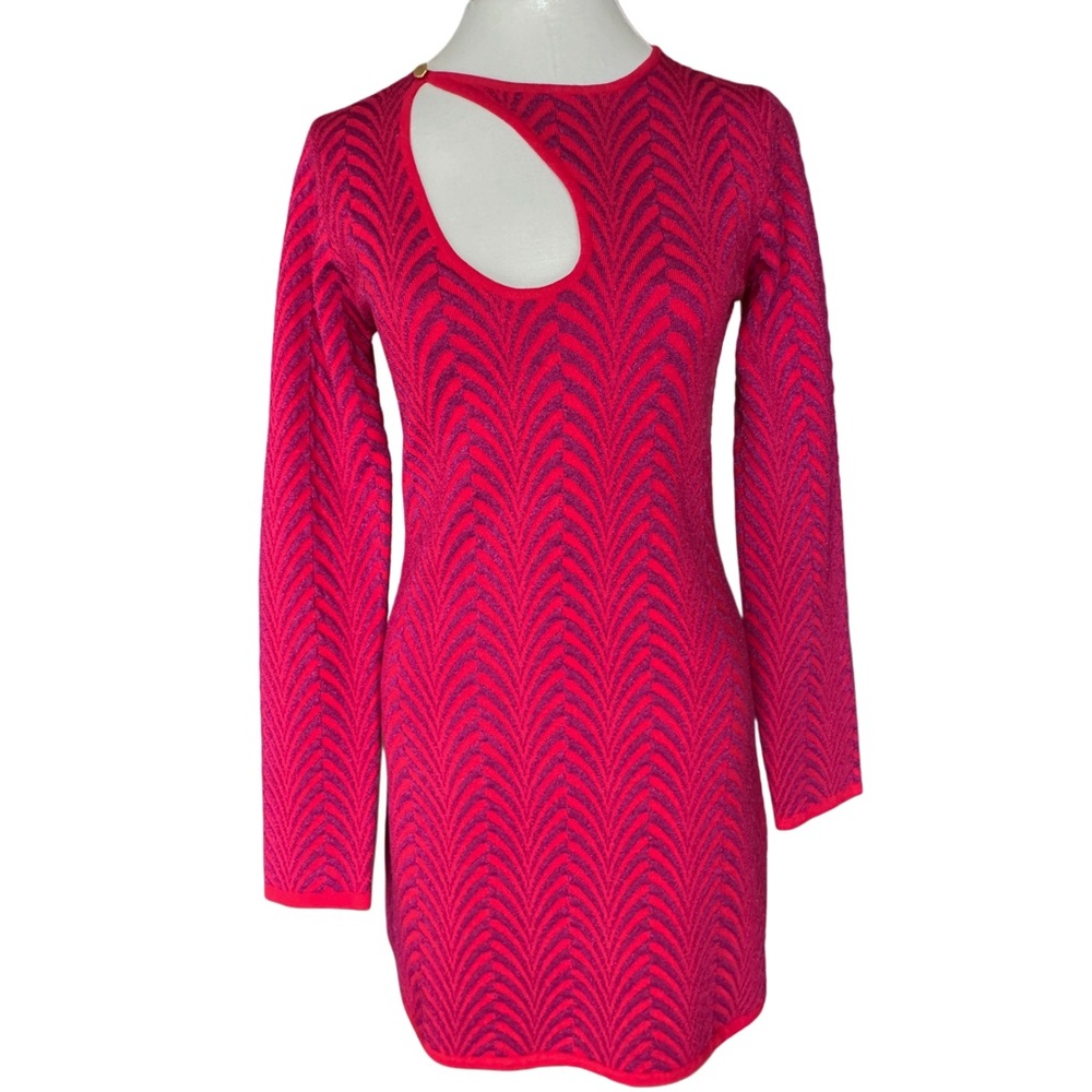 NWT Marciano Guess Sweater Dress. Red with Purple. Size S